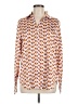 Timing Print Orange Long Sleeve Button-Down Shirt Size M - photo 1