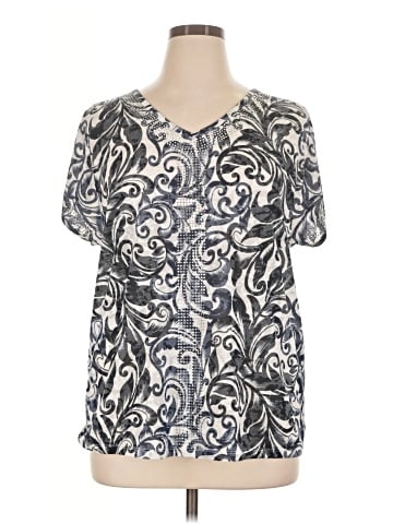 INC International Concepts Short Sleeve Blouse (view 1)