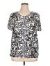 INC International Concepts Gray Short Sleeve Blouse Size 1X - photo 1