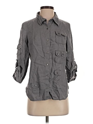 Lauren Vidal 3/4 Sleeve Button-Down Shirt (view 1)