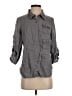Lauren Vidal Solid Gray 3/4 Sleeve Button-Down Shirt Size S - photo 1