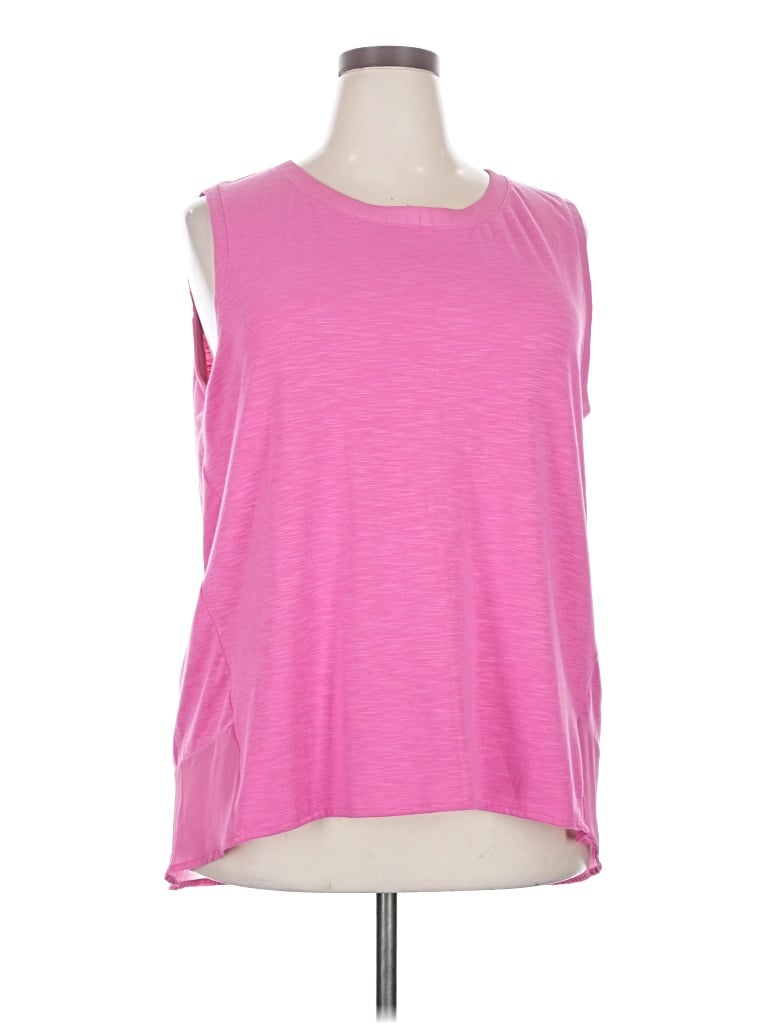 Pre-owned Adrienne Vittadini Sleeveless T-shirt In Pink