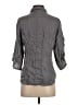 Lauren Vidal Solid Gray 3/4 Sleeve Button-Down Shirt Size S - photo 2