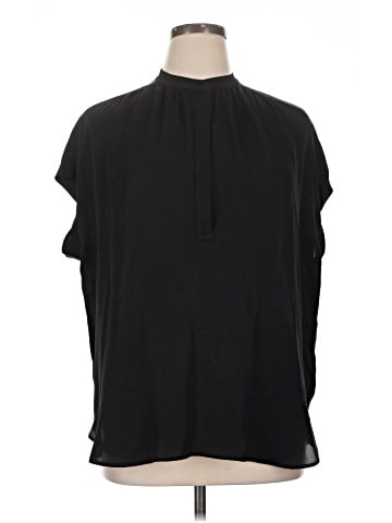 Vince. Short Sleeve Silk Top (view 1)
