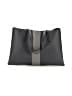 Unbranded 100% Leather Color Block Black Gray Leather Tote One size - photo 1