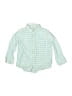 Janie and Jack Checkered-gingham Green Long Sleeve Button-Down Shirt Size 18-24 mo - photo 1