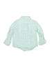 Janie and Jack Checkered-gingham Green Long Sleeve Button-Down Shirt Size 18-24 mo - photo 2