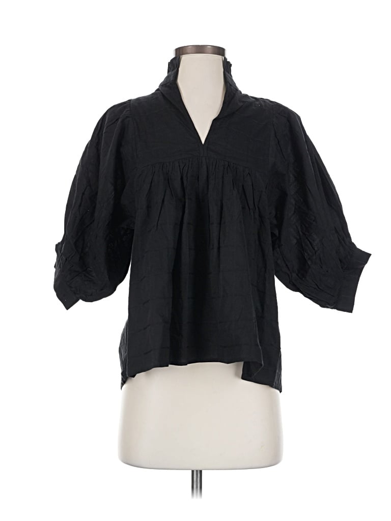 Pre-owned Never A Wallflower 3/4 Sleeve Blouse In Black