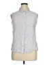 Universal Thread 100% Rayon Stripes Silver Sleeveless Button-Down Shirt Size XL - photo 1
