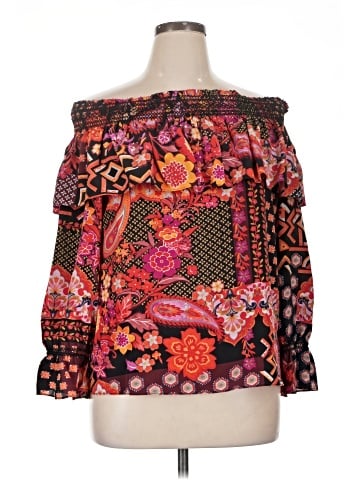 Trina Turk 3/4 Sleeve Silk Top (view 1)