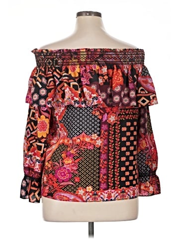 Trina Turk 3/4 Sleeve Silk Top (view 2)