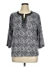Cathy Daniels Silver 3/4 Sleeve Blouse Size XL - photo 1