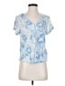Sigrid Olsen 100% Linen Blue Short Sleeve Blouse Size S - photo 1