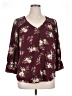 Perch by Blu Pepper Burgundy 3/4 Sleeve Blouse Size 1X - photo 1