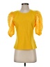 Flat White Yellow Short Sleeve Top Size S - photo 1