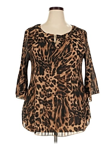 Just My Size 3/4 Sleeve Blouse (view 1)