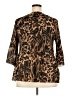 Just My Size 100% Polyester Animal Print Brown 3/4 Sleeve Blouse Size 2X Plus - photo 2