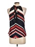 Chaps 100% Polyester Black Sleeveless Blouse Size L - photo 2