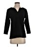 Talbots Solid Black 3/4 Sleeve Top Size S - photo 1