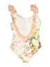Unbranded Floral Multi Color Ivory One Piece Swimsuit Size M - photo 2