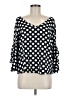Unique Spectrum Polka Dots Black 3/4 Sleeve Blouse Size M - photo 1