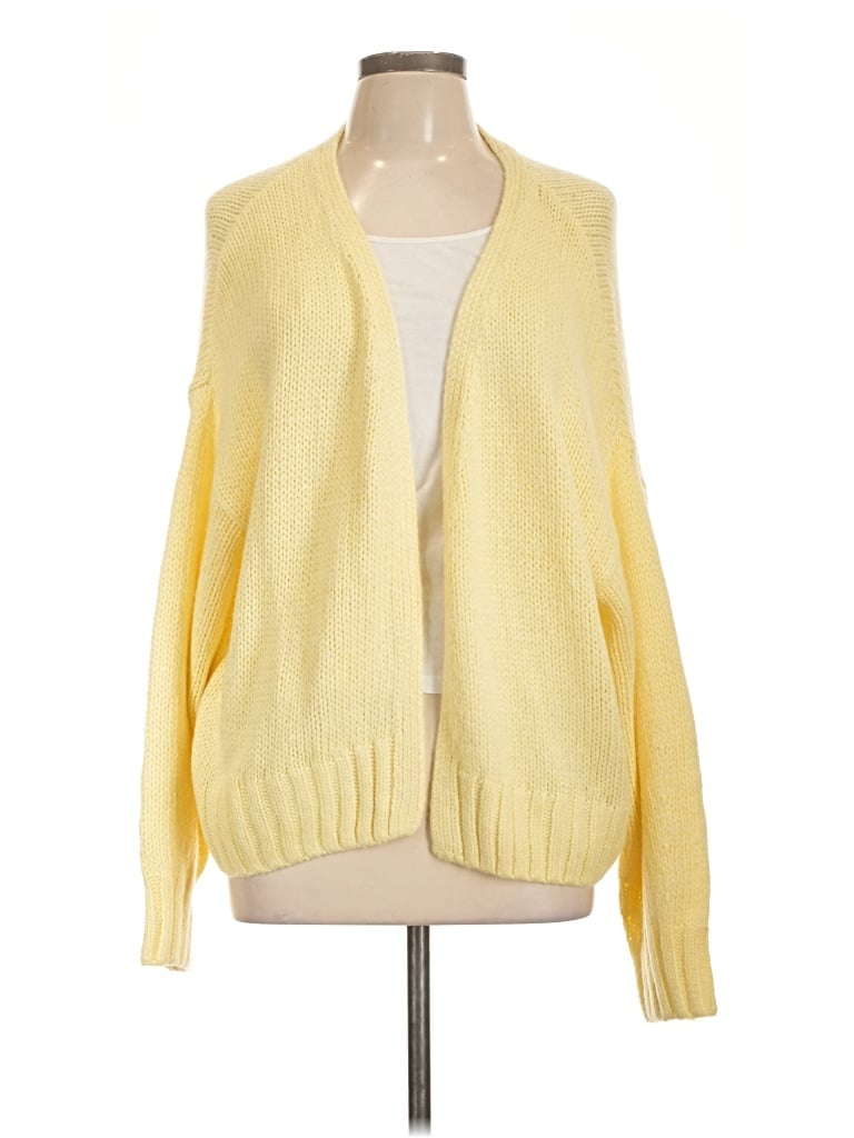 Hollister Cardigan Sweater In Yellow