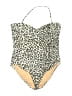 J.Crew Animal Print Ivory One Piece Swimsuit Size 16 - photo 1