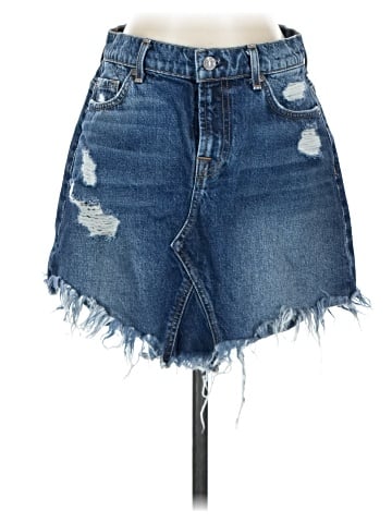 7 For All Mankind Denim Skirt (view 1)