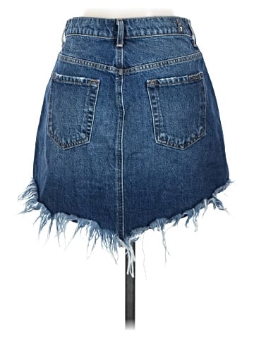 7 For All Mankind Denim Skirt (view 2)