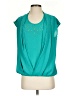 Reba 100% Polyester Teal Short Sleeve Blouse Size S - photo 1