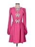 Saloni 100% Polyester Hearts Pink Cocktail Dress Size 0 - photo 1