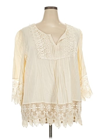 Solitaire 3/4 Sleeve Blouse (view 1)