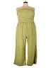 Shein Curve 100% Polyester Solid Green Jumpsuit Size 4X - photo 1