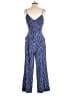 L'Agence 100% Polyester Animal Print Blue Jumpsuit Size 2 - photo 2