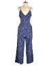 L'Agence 100% Polyester Animal Print Blue Jumpsuit Size 2 - photo 1