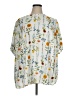 Unbranded Floral White Short Sleeve Blouse Size 0X - photo 1