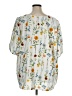 Unbranded Floral White Short Sleeve Blouse Size 0X - photo 2