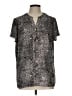 Dana Buchman 100% Polyester Animal Print Silver Short Sleeve Blouse Size L - photo 1