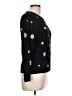 Quinn 100% Cashmere Polka Dots Black Cashmere Pullover Sweater Size L - photo 4