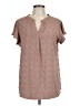 Merokeety Brown Short Sleeve Blouse Size L - photo 1