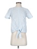 Madewell Blue Button-Back Tie Tee in Gingham Check Size XXS - photo 1
