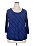 Beverly Drive Blue 3/4 Sleeve Top Size 2X - photo 1