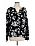 Angels 100% Rayon Floral Black Long Sleeve Blouse Size L - photo 1