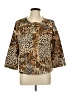 Westbound 100% Cotton Animal Print Gold Jacket Size L (petite) - photo 1