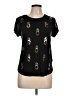 H&M 100% Viscose Black Short Sleeve Blouse Size L - photo 1