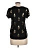 H&M 100% Viscose Black Short Sleeve Blouse Size L - photo 2