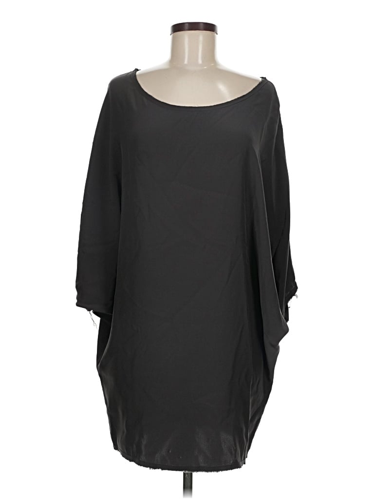 Pre-owned Nili Lotan 3/4 Sleeve Silk Top Black Boatneck Tops
