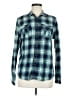 Carbon 100% Cotton Plaid Teal Long Sleeve Button-Down Shirt Size M - photo 1