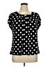 Adrienne Vittadini Polka Dots Black Short Sleeve Blouse Size 1X - photo 1