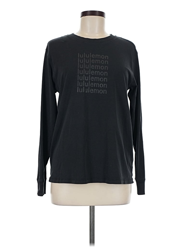 Pre-owned Lululemon Athletica Long Sleeve T-shirt In Black